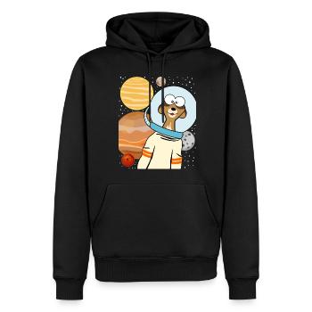 Astronaute suricate dans l’espace - Sweat à capuche Premium bio Homme - noir - Devant - Nico (187cm)