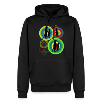 Meerkat Pictures Rétro Suricates - Sweat à capuche Premium bio Homme - noir - Devant - Nico (187cm)