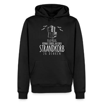 Strandkorb Nordsee Ostsee Strandkörbe - Männer Premium Bio Hoodie - Schwarz - Vorne - Nico (187cm)