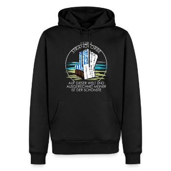 Strandkorb Ostsee Nordsee Witz Urlaub - Männer Premium Bio Hoodie - Schwarz - Vorne - Nico (187cm)