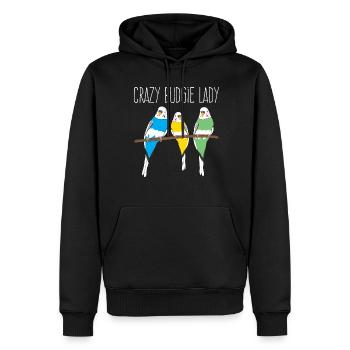 Perruche Budgerigar Lady Budgerigar - Sweat à capuche Premium bio Homme - noir - Devant - Nico (187cm)