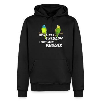 Budgerigar Thérapie Budgerigar - Sweat à capuche Premium bio Homme - noir - Devant - Nico (187cm)