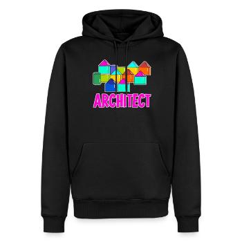 Architekt Bauklötze Bauklotz Architektur - Männer Premium Bio Hoodie - Schwarz - Vorne - Nico (187cm)