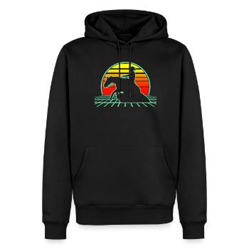 Reining Reiter Retro Pferd Westernreiten - Männer Premium Bio Hoodie - Schwarz - Vorne - Nico (187cm)