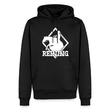Cavaliers de Reining Riding Western Riding - Sweat à capuche Premium bio Homme - noir - Devant - Nico (187cm)