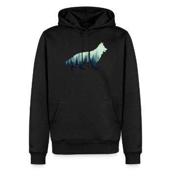 White Shepherd Forest Shepherd Dogs - Men’s Premium Organic Hoodie - black - Front - Nico (187cm)