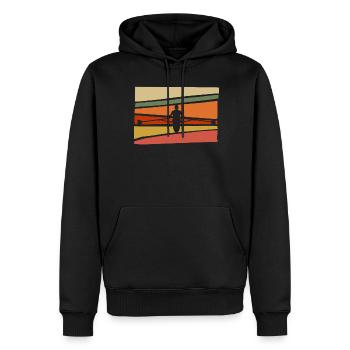 Rudern Kanu Rudersport Retro Ruderer - Männer Premium Bio Hoodie - Schwarz - Vorne - Nico (187cm)