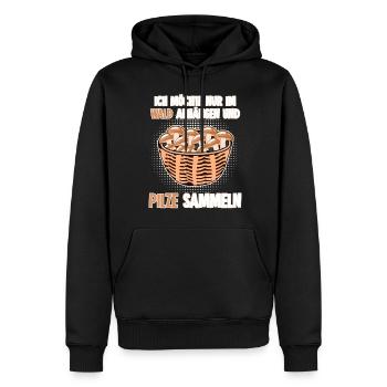 Pilzsammler Spruch Pilz Pilze Pilzsucher - Männer Premium Bio Hoodie - Schwarz - Vorne - Nico (187cm)