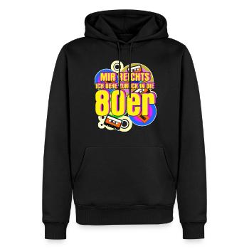 80er Jahre Retro 80s - Männer Premium Bio Hoodie - Schwarz - Vorne - Nico (187cm)