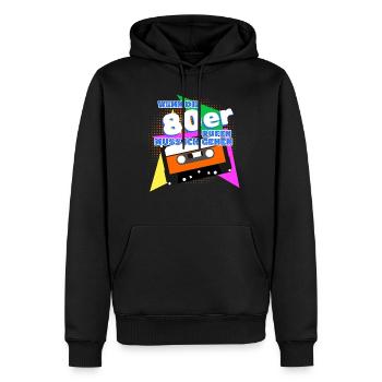 80s Disco 1980 80er Jahre - Männer Premium Bio Hoodie - Schwarz - Vorne - Nico (187cm)