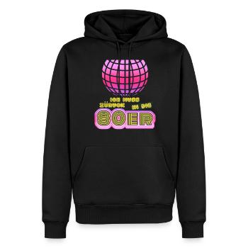 80s Disco Back to the 80s 1980 - Men’s Premium Organic Hoodie - black - Front - Nico (187cm)
