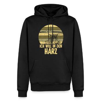 Randonnée Harz Harzer Brocken - Sweat à capuche Premium bio Homme - noir - Devant - Nico (187cm)
