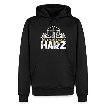 Harz Vacances Harzer Brocken - Sweat à capuche Premium bio Homme - noir - Devant - Nico (187cm)