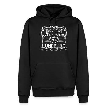Lüneburg Mann Lüneburger - Männer Premium Bio Hoodie - Schwarz - Vorne - Nico (187cm)