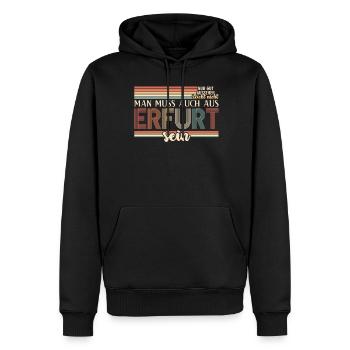 Erfurt Witz Erfurter - Männer Premium Bio Hoodie - Schwarz - Vorne - Nico (187cm)
