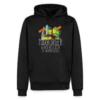 Marburg Stadt Gebäude Marburger - Männer Premium Bio Hoodie - Schwarz - Vorne - Nico (187cm)