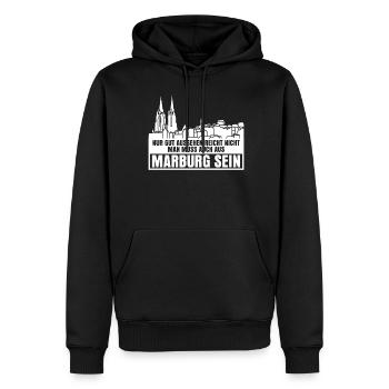 Marburg Spruch Witz Marburger - Männer Premium Bio Hoodie - Schwarz - Vorne - Nico (187cm)