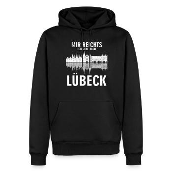 Lübeck Urlaub Lübecker - Männer Premium Bio Hoodie - Schwarz - Vorne - Nico (187cm)