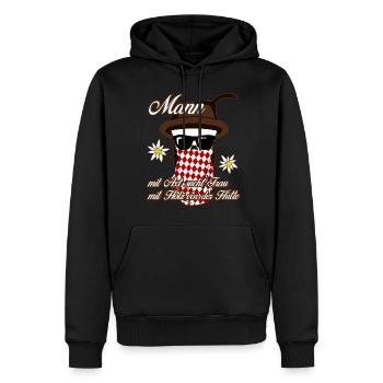 Single Mann Holz Alleinstehend - Männer Premium Bio Hoodie - Schwarz - Vorne - Nico (187cm)
