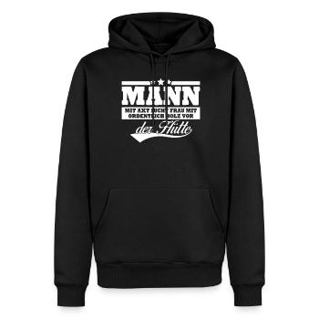 Single Mann mit Axt Alleinstehend - Männer Premium Bio Hoodie - Schwarz - Vorne - Nico (187cm)