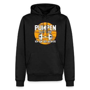 Bodybuilder Gym Strongman Bodybuilding - Männer Premium Bio Hoodie - Schwarz - Vorne - Nico (187cm)