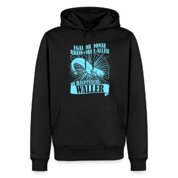 Waller Angeln Fisch Fischer Angler - Männer Premium Bio Hoodie - Schwarz - Vorne - Nico (187cm)