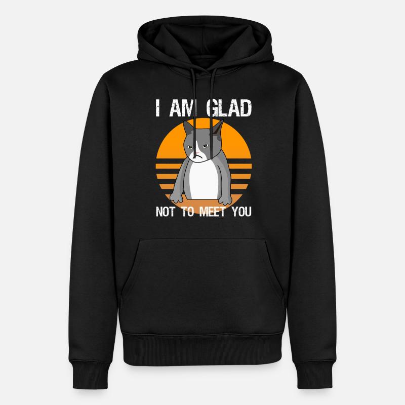 Sarkasmus gemeine Katze Spruch Ironie - Männer Premium Bio Hoodie - Schwarz
