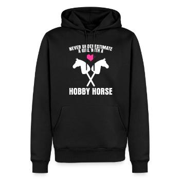 Hobby Horse Girl Rider Hobbyhorse - Sweat à capuche Premium bio Homme - noir - Devant - Nico (187cm)