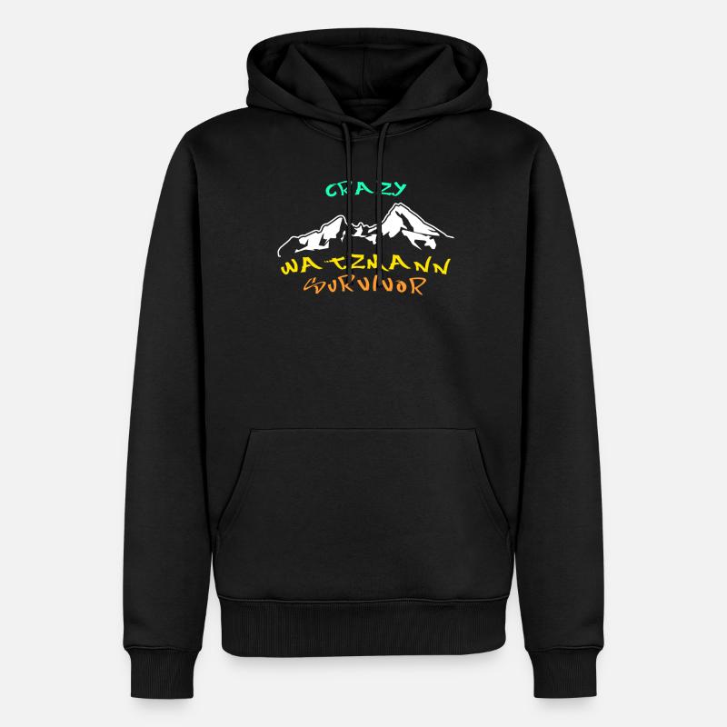 Watzmann Spruch Watzmannmassiv - Männer Premium Bio Hoodie - Schwarz
