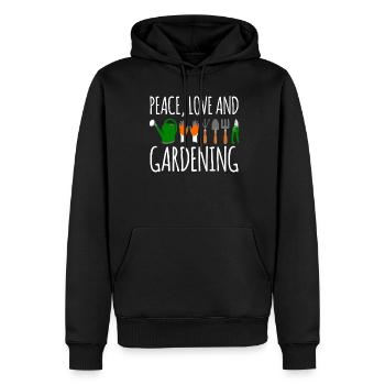 Jardinier Jardinier Jardinier Gala Bâtisseur - Sweat à capuche Premium bio Homme - noir - Devant - Nico (187cm)