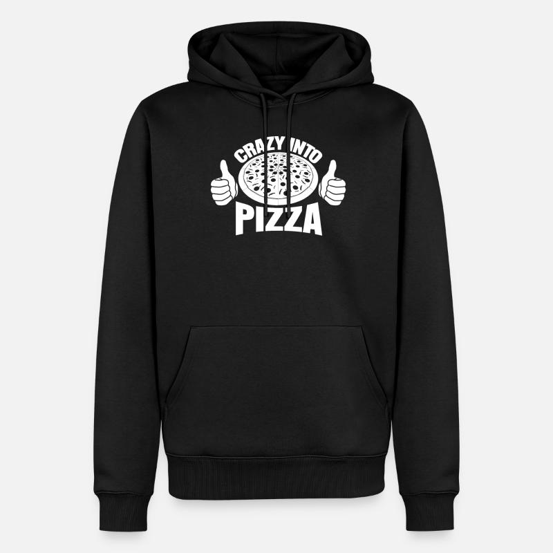 Pizza Baker Crazy dans Pizza Pizzaria - Sweat à capuche Premium bio Homme - noir