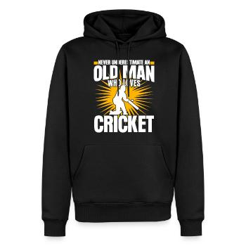 Cricket Cricketers Équipe de cricket - Sweat à capuche Premium bio Homme - noir - Devant - Nico (187cm)