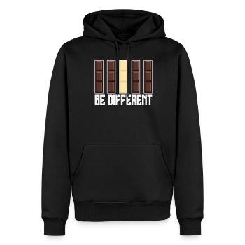 Chocolat Soyez différent Chocolat - Sweat à capuche Premium bio Homme - noir - Devant - Nico (187cm)