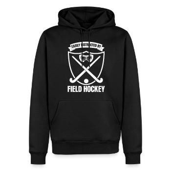 Joueurs de hockey sur gazon Hockey sur gazon - Sweat à capuche Premium bio Homme - noir - Devant - Nico (187cm)