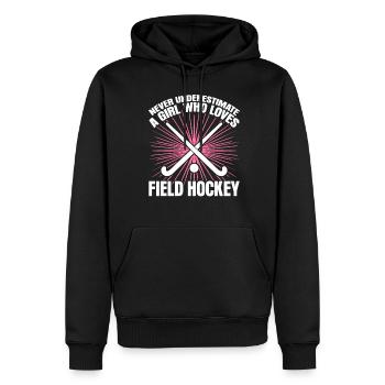 Joueurs de hockey sur gazon - Sweat à capuche Premium bio Homme - noir - Devant - Nico (187cm)