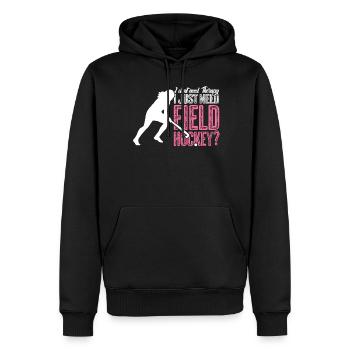 Bâtons de hockey sur gazon - Sweat à capuche Premium bio Homme - noir - Devant - Nico (187cm)