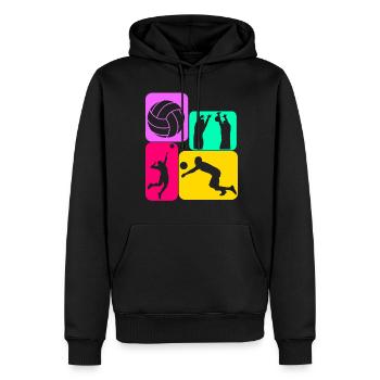 Volleyball Volleyballspieler - Männer Premium Bio Hoodie - Schwarz - Vorne - Nico (187cm)