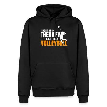 Volleyball Therapy Volleyballspieler - Männer Premium Bio Hoodie - Schwarz - Vorne - Nico (187cm)
