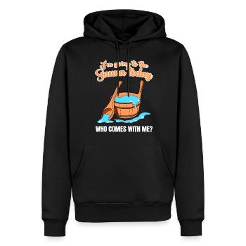 Sauna Sauna Saunistes Saboniste - Sweat à capuche Premium bio Homme - noir - Devant - Nico (187cm)