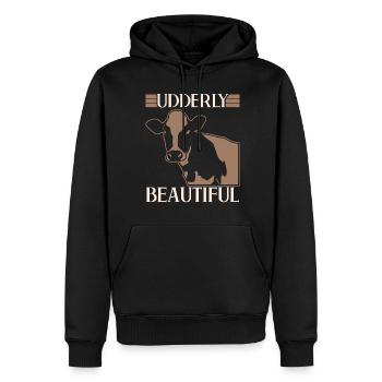Kuh Bauer Kalb Bauernhof Kühe - Männer Premium Bio Hoodie - Schwarz - Vorne - Nico (187cm)
