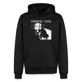 Cow Farmer Ferme Veau Veau Vaches - Sweat à capuche Premium bio Homme - noir - Devant - Nico (187cm)