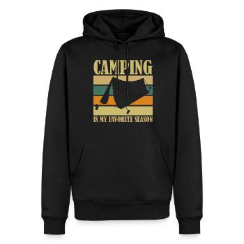 Camping Saison Camping Tente extérieure - Sweat à capuche Premium bio Homme - noir - Devant - Nico (187cm)
