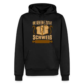 Bäcker Backen Spruch Bäckerei - Männer Premium Bio Hoodie - Schwarz - Vorne - Nico (187cm)