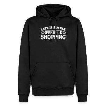 Faire les magasins - Sweat à capuche Premium bio Homme - noir - Devant - Nico (187cm)