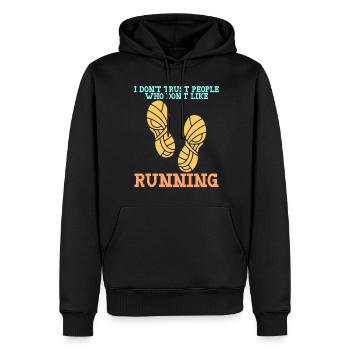 Marathon Laufen Jogging Laufschuhe - Männer Premium Bio Hoodie - Schwarz - Vorne - Nico (187cm)
