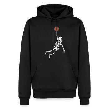 Basketteur de basket-ball squelette - Sweat à capuche Premium bio Homme - noir - Devant - Nico (187cm)