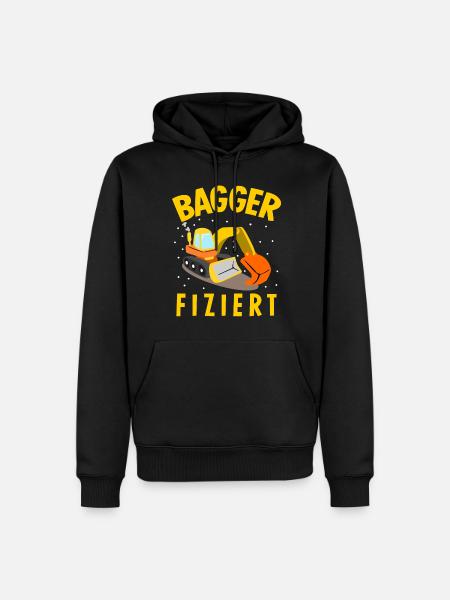 Baggerfahrer Baustelle Bagger - Männer Premium Bio Hoodie - Schwarz