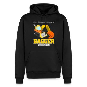 Bagger lustig Baustelle Baggerfahrer - Männer Premium Bio Hoodie - Schwarz - Vorne - Nico (187cm)