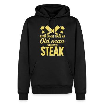 Griller Griller Viande Boucher Steak - Sweat à capuche Premium bio Homme - noir - Devant - Nico (187cm)