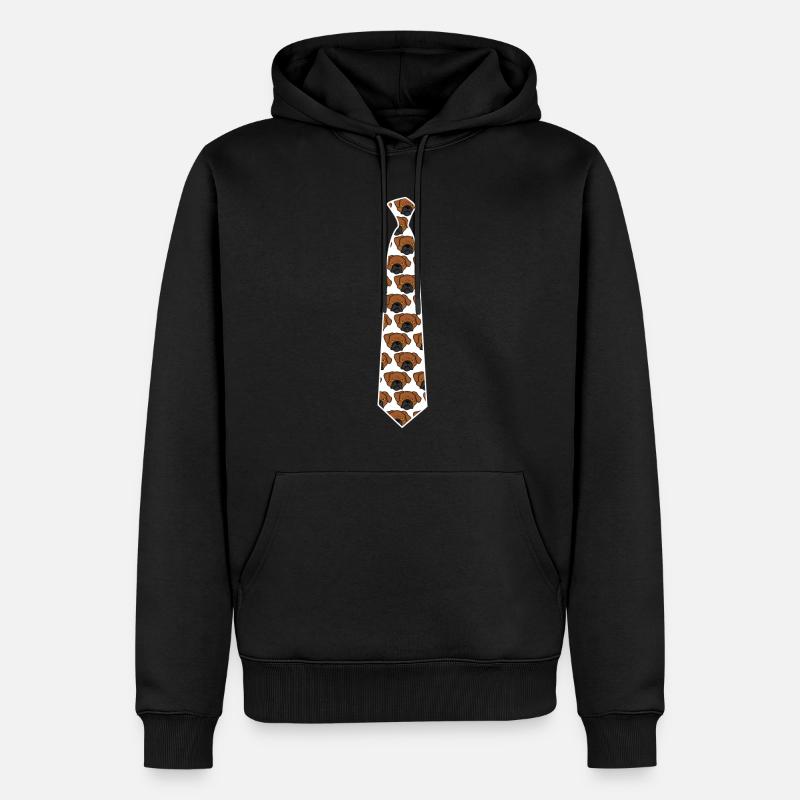 Cravate Chien Chiens Cravates - Sweat à capuche Premium bio Homme - noir